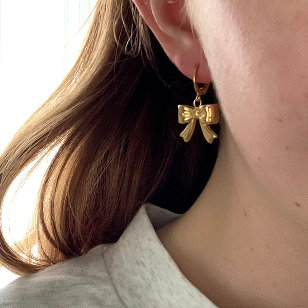 Cutesy Bow Mini Hoop Earrings