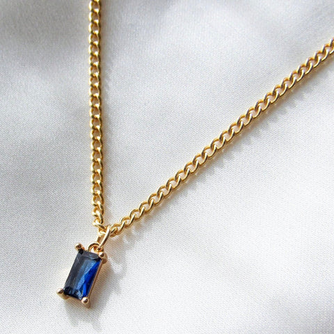 Navy Gem Necklace