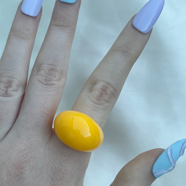 Sunshine Yellow Acrylic Dome Ring