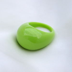 Lime Green Acrylic Dome Ring