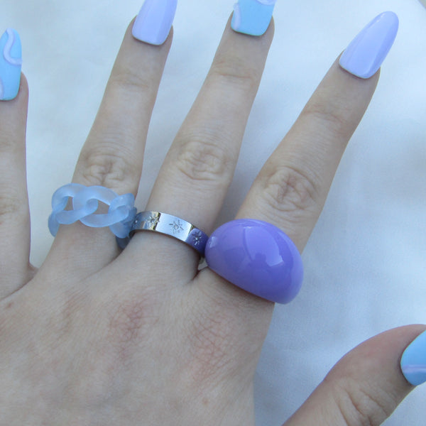 Purple Acrylic Dome Ring