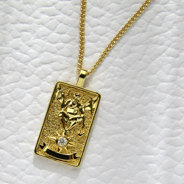 The Devil Tarot Card Pendant Necklace