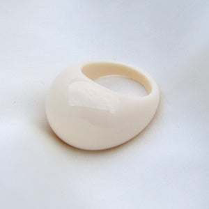 Cream Acrylic Dome Ring