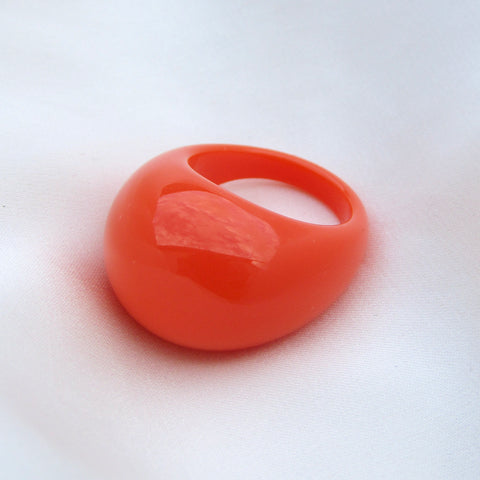 Burnt Orange Acrylic Dome Ring