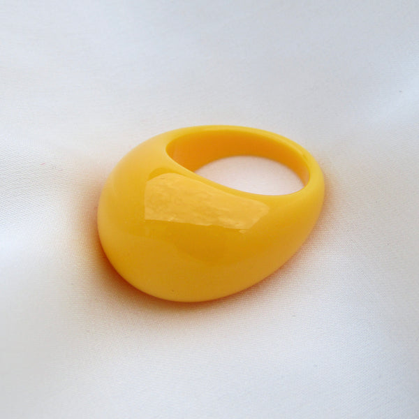 Sunshine Yellow Acrylic Dome Ring