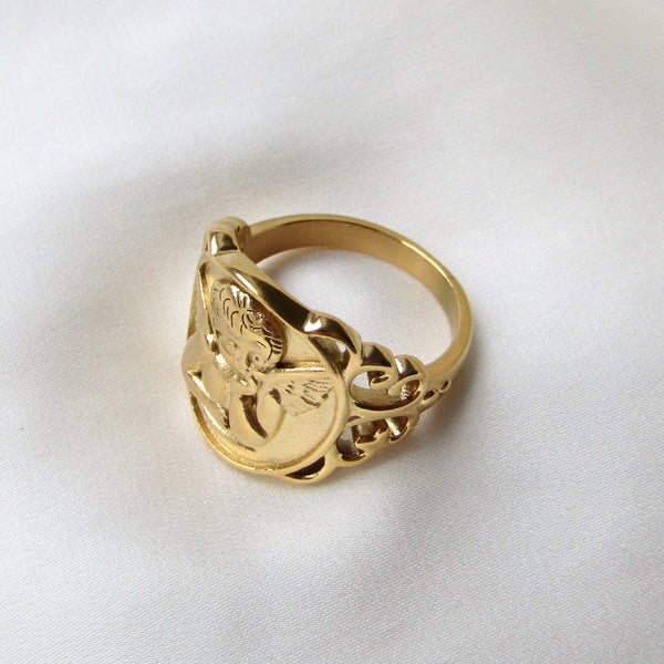 Gold Angel Ring