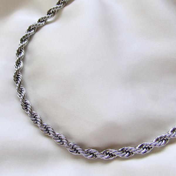 Silver Rope Chain Necklace