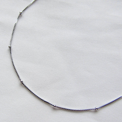 Silver Beaded Chain Necklace