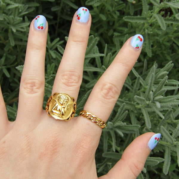 Gold Angel Ring