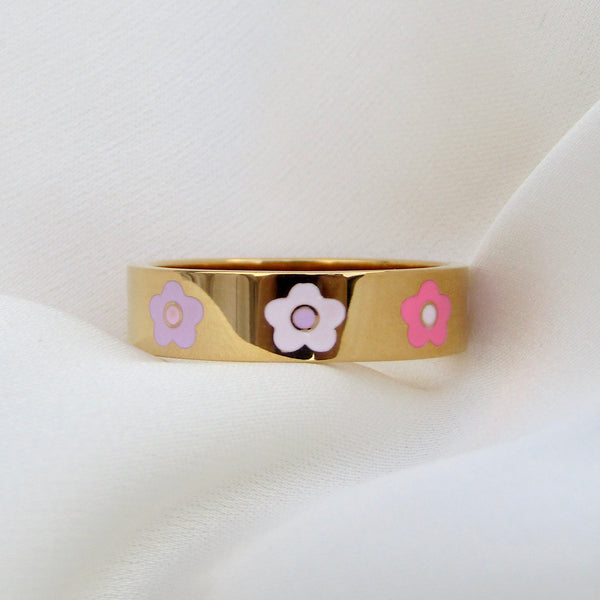 Pastel Flower Band Ring