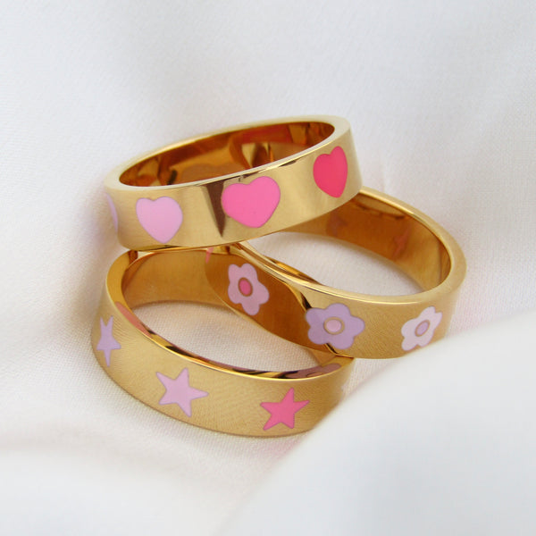 Pastel Flower Band Ring