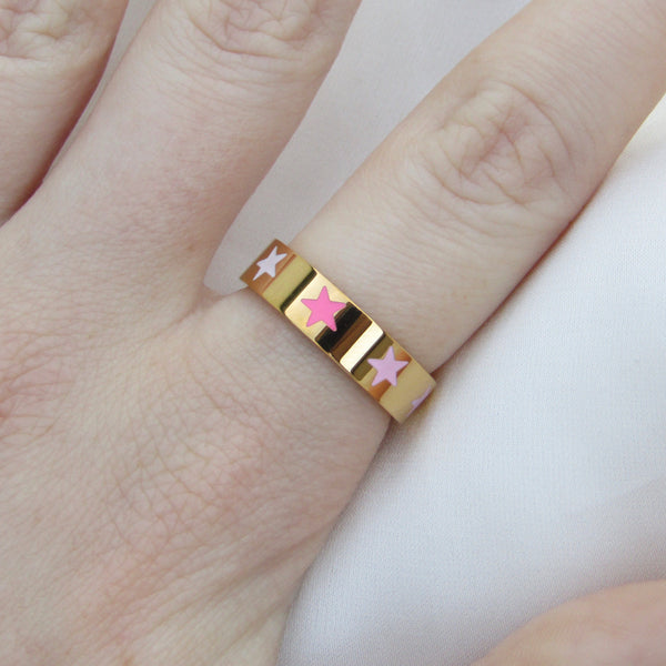 Pastel Star Band Ring