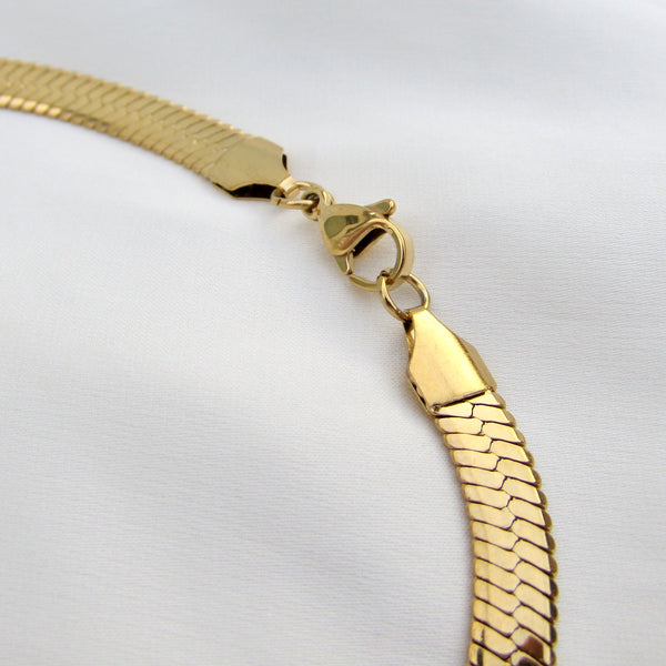 Thin Gold Snake Chain Necklace