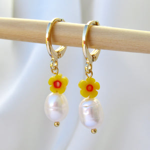 Sunshine Yellow Pearl Earrings