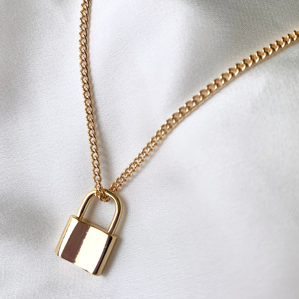 Gold Padlock Necklace