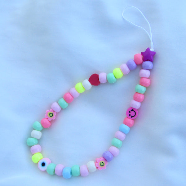 Pastel Beaded Phone Strap