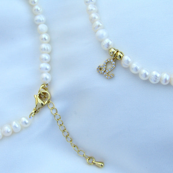 Gold Zodiac Pearl Necklace