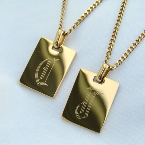 Gold Gothic Letter Necklace