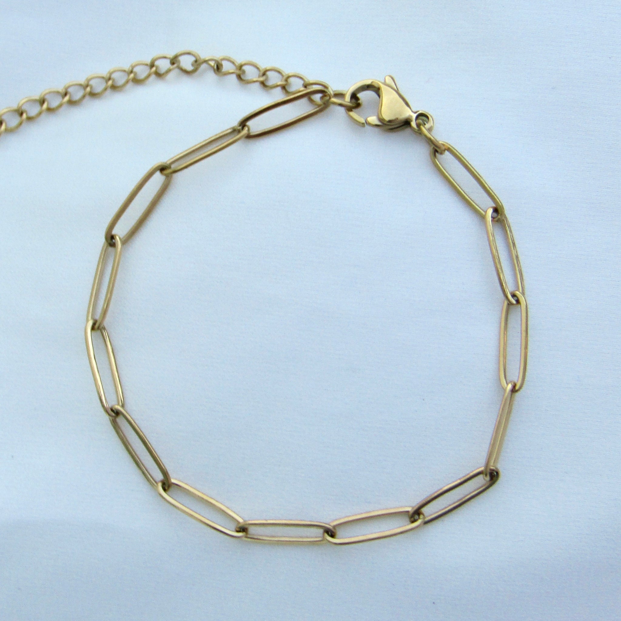 Gold Paper Clip Chain Bracelet