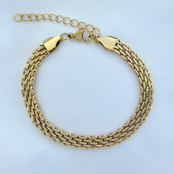 Gold Mesh Chain Bracelet