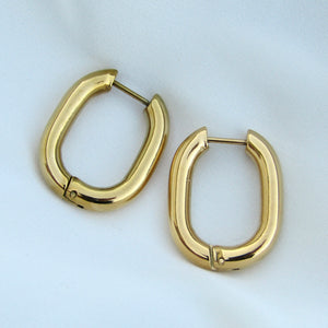 Chunky Gold Square Hoops