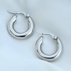 Chunky Silver Hoops