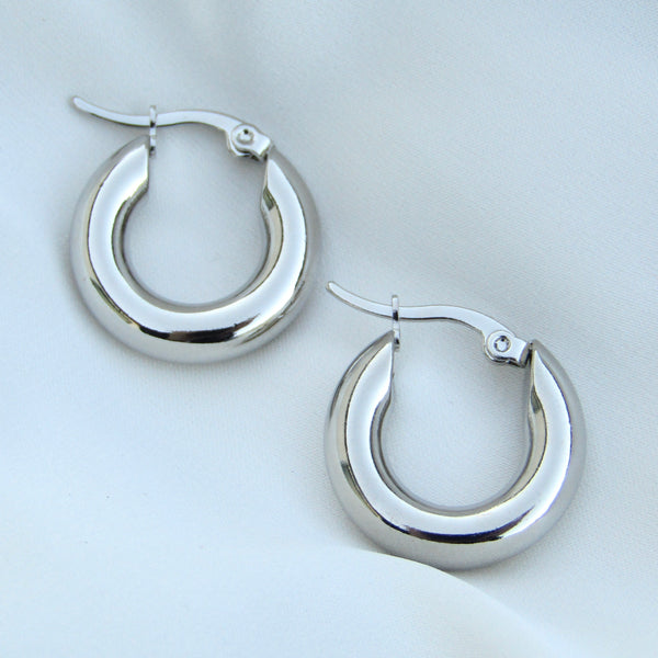 Chunky Silver Hoops