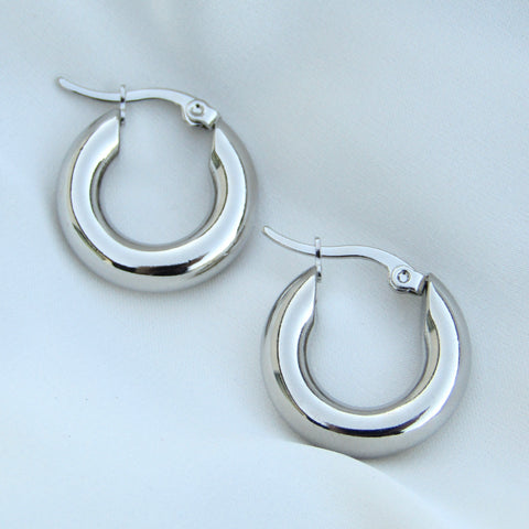 Chunky Silver Hoops