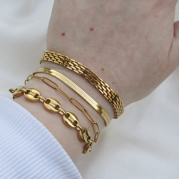 Gold Paper Clip Chain Bracelet