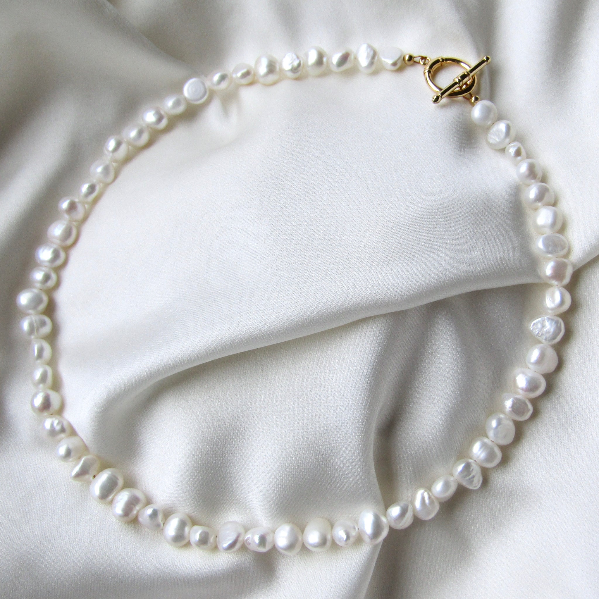 Oblong Pearl Necklace