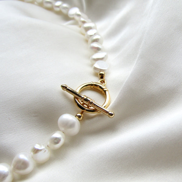 Oblong Pearl Necklace