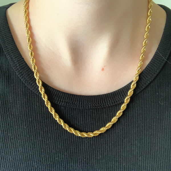 Gold Rope Chain Necklace