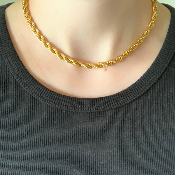 Gold Rope Chain Necklace