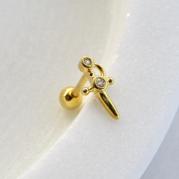 Gold Dagger Cartilage Earring