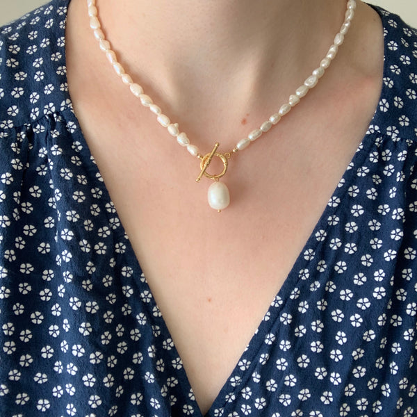 Pearl Toggle Clasp Necklace