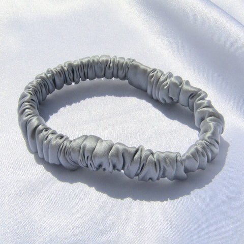 Grey Silk Hair Tie