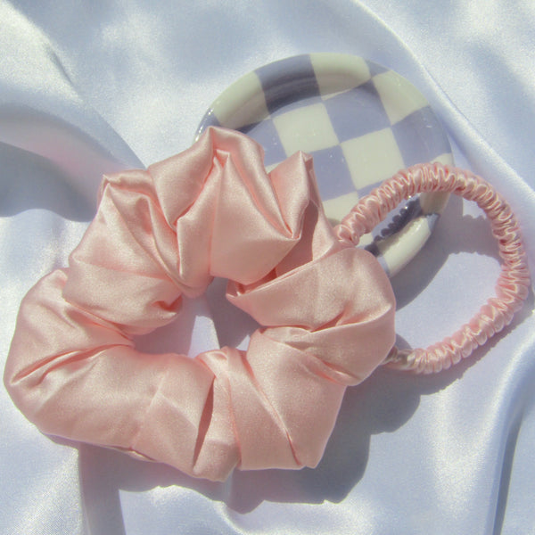 Light Pink Silk Hair Tie