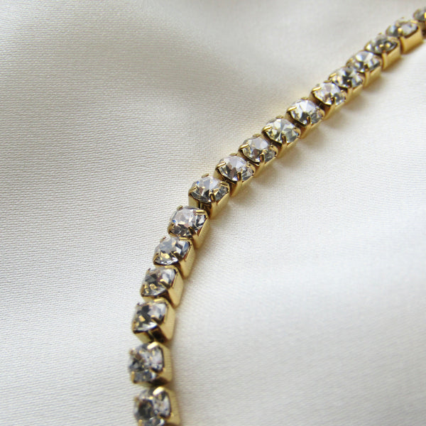 Gold Diamante Tennis Chain Necklace