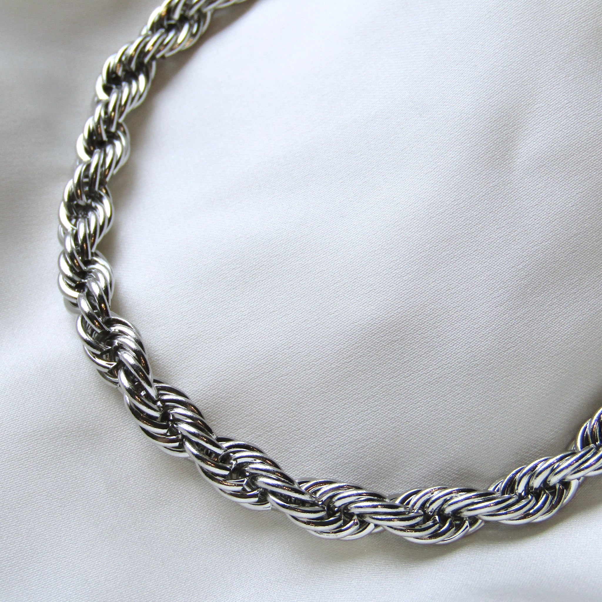 Silver Rope Chain Necklace