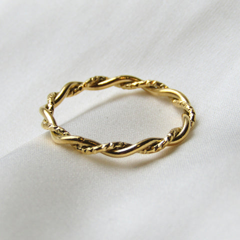 Gold Woven Stacking Ring