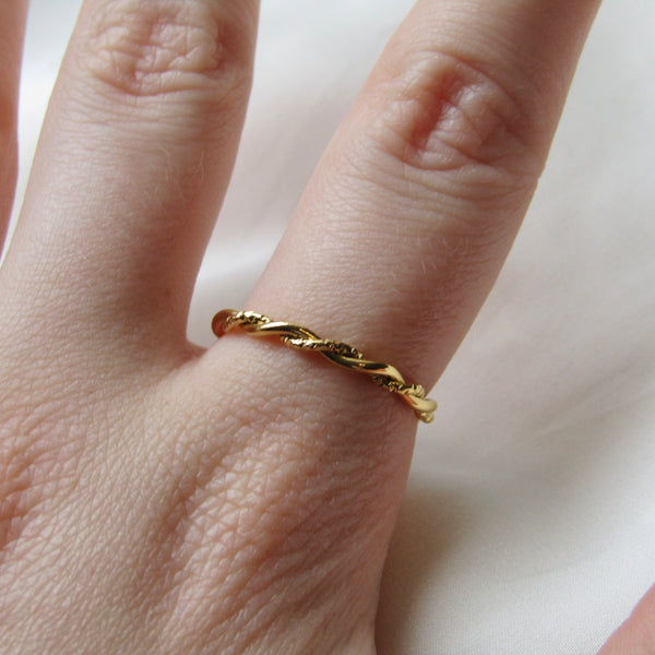 Gold Woven Stacking Ring