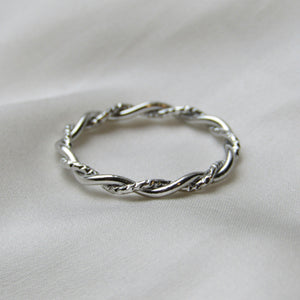 Silver Woven Stacking Ring