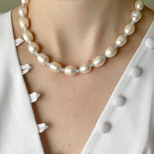 Pearl Porcelain Bead Necklace