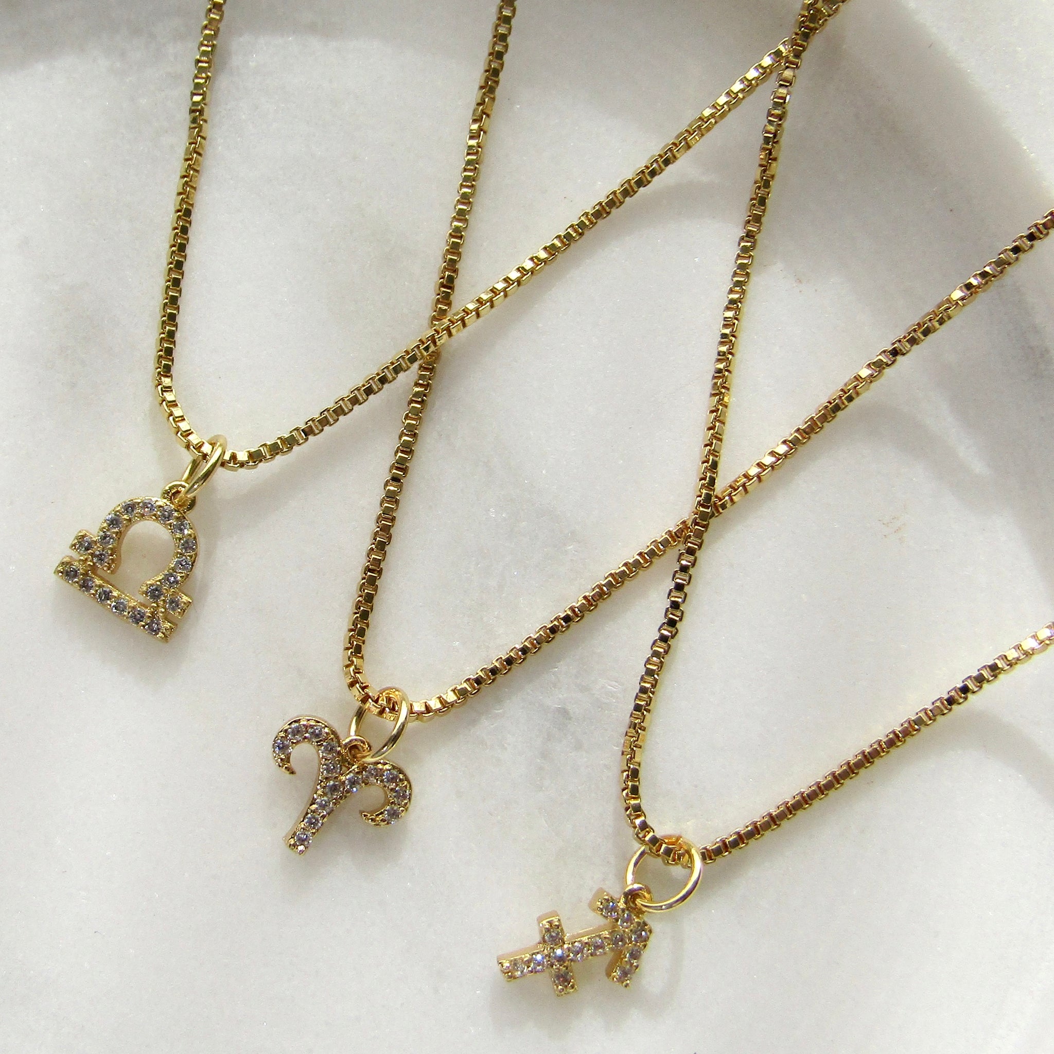 Gold Zodiac Charm Necklace