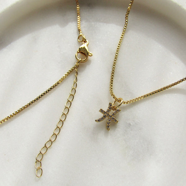 Gold Zodiac Charm Necklace