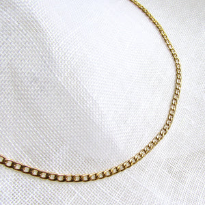 Thin Gold Cuban Chain Necklace