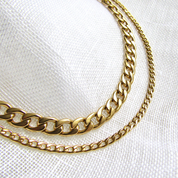 Thin Gold Cuban Chain Necklace