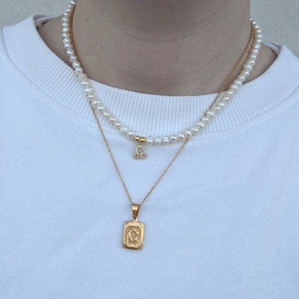 Gold Zodiac Pearl Necklace