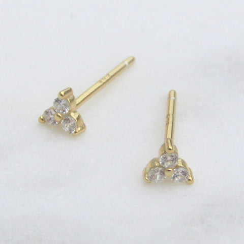 Gold Trefoil Studs