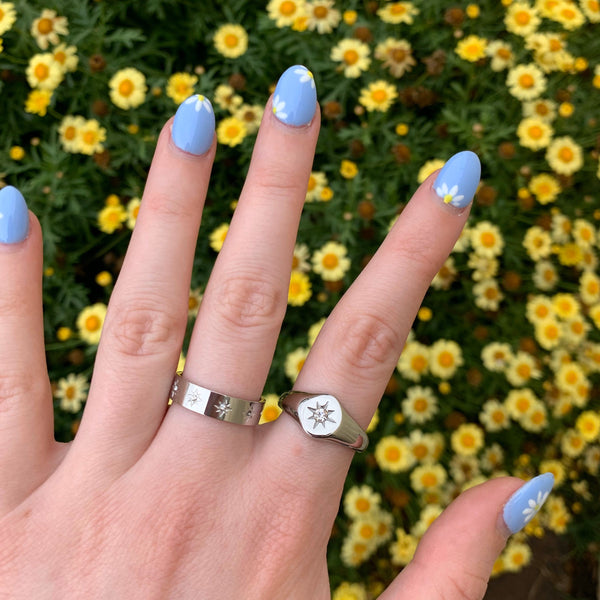 Silver Star Signet Ring